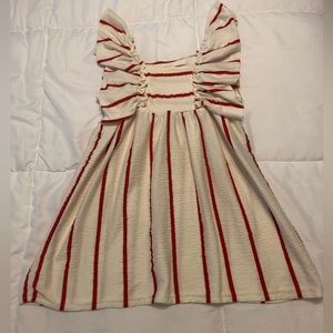 Zara, cream and red stripe toddler dress